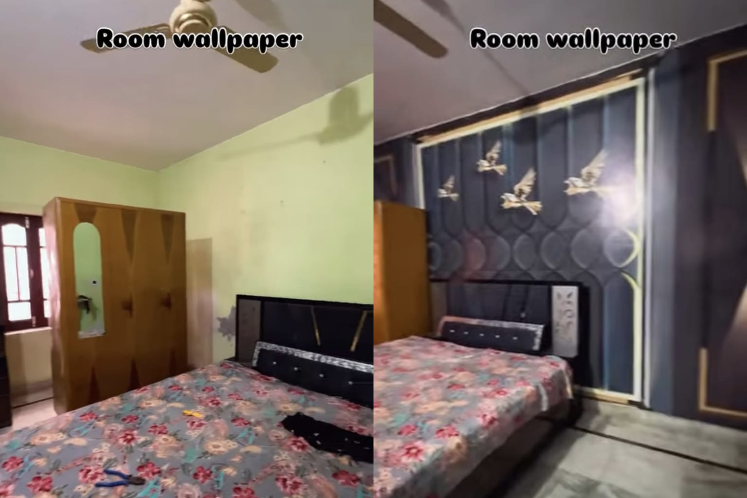 Wallpaper before and after project